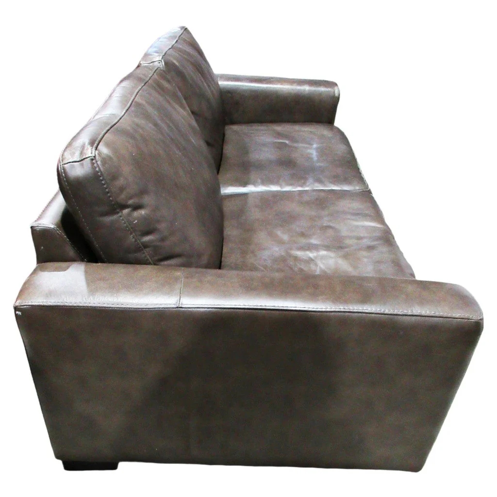Top Grain Leather Sofa Brown - Image 3