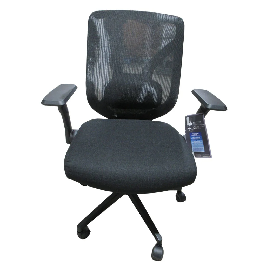 True Innovations Black Mesh Chair with Flip Back Arms