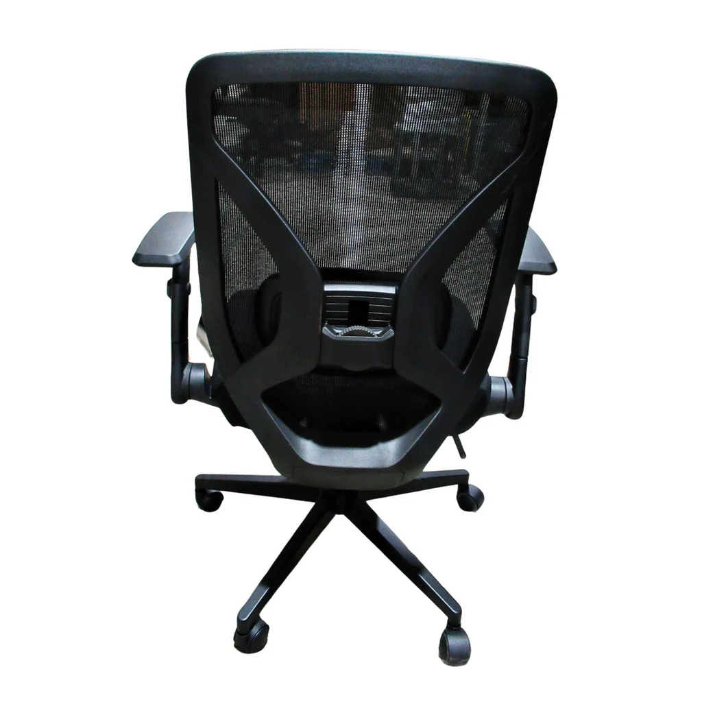 True Innovations Black Mesh Chair with Flip Back Arms - Image 3