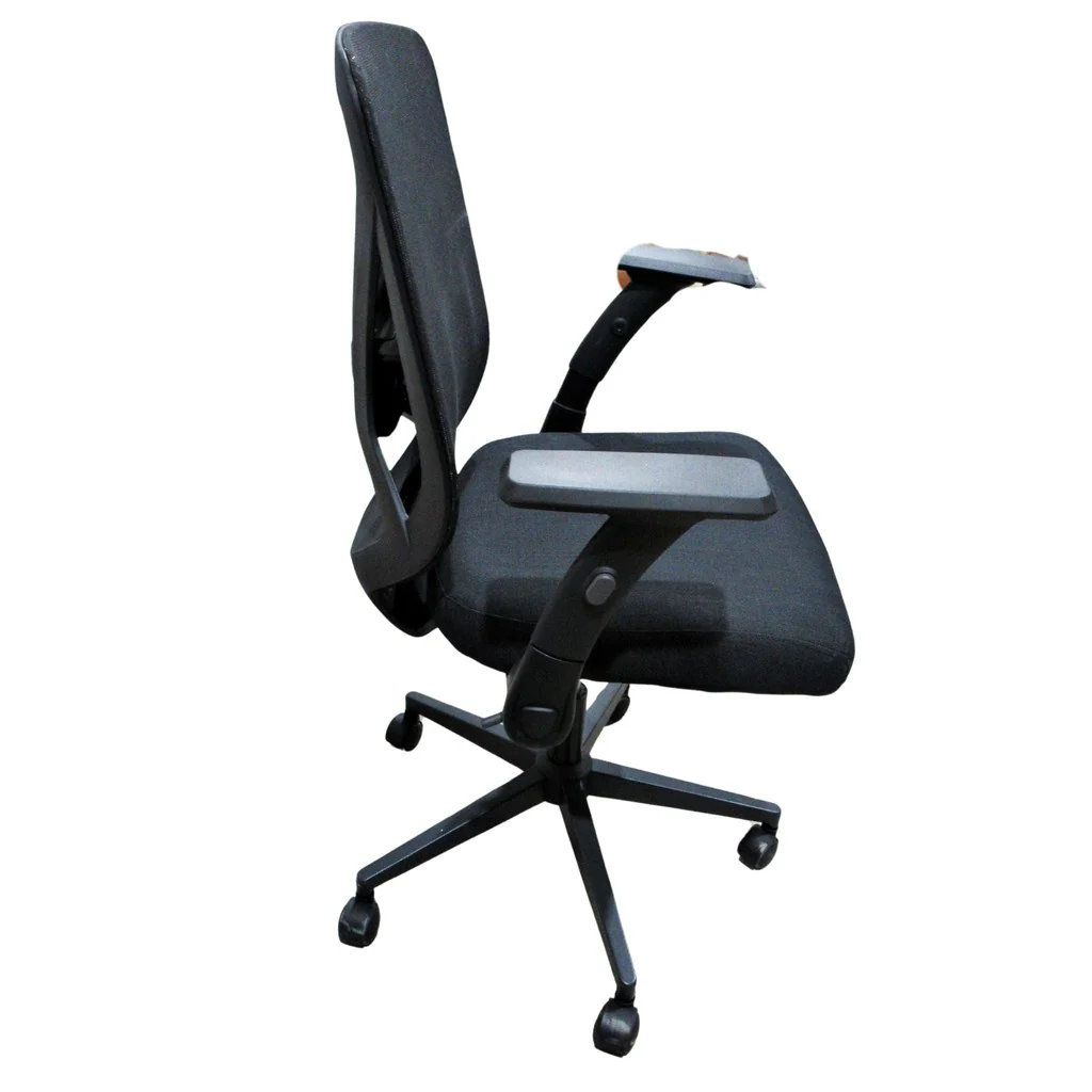 True Innovations Black Mesh Chair with Flip Back Arms - Image 2