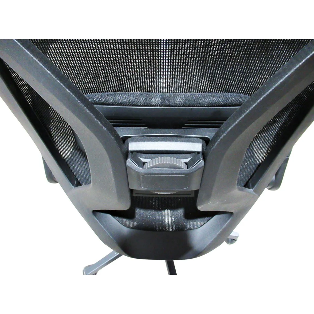 True Innovations Black Mesh Chair with Flip Back Arms - Image 5