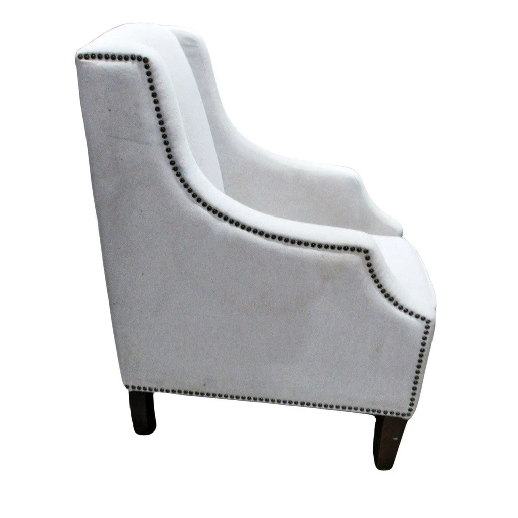 True Innovations Fabric Accent Chair Studded Cream - Image 3