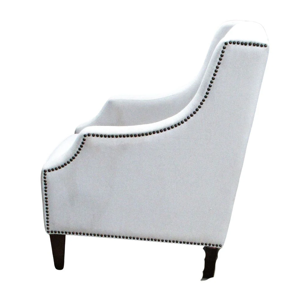 True Innovations Fabric Accent Chair Studded Cream - Image 4