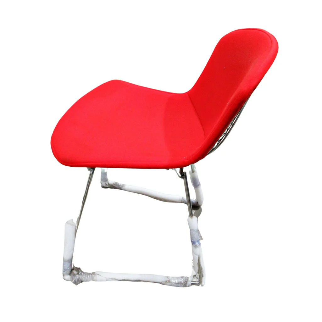 Unbranded Chrome Steel Frame Dining Chair Red - Image 4