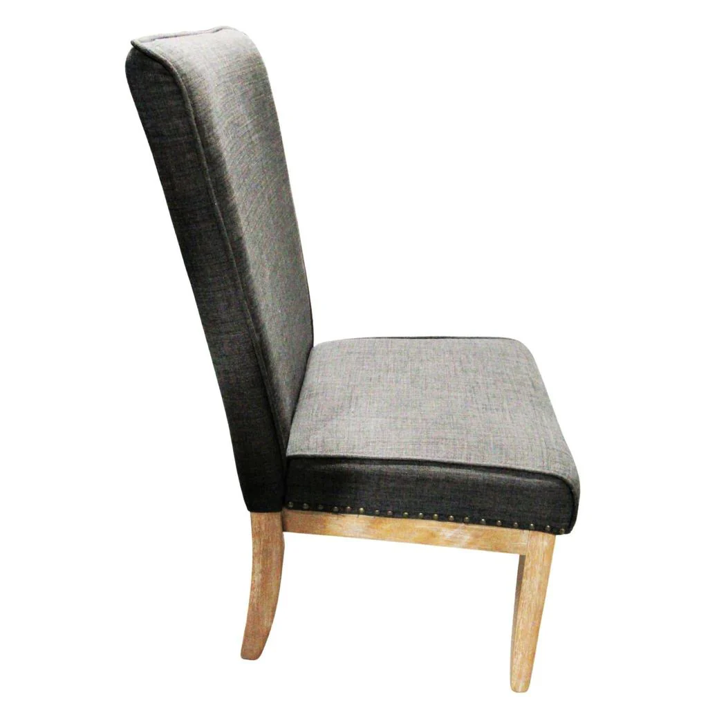Upholstered Studded Dining Chairs Brown - Image 5