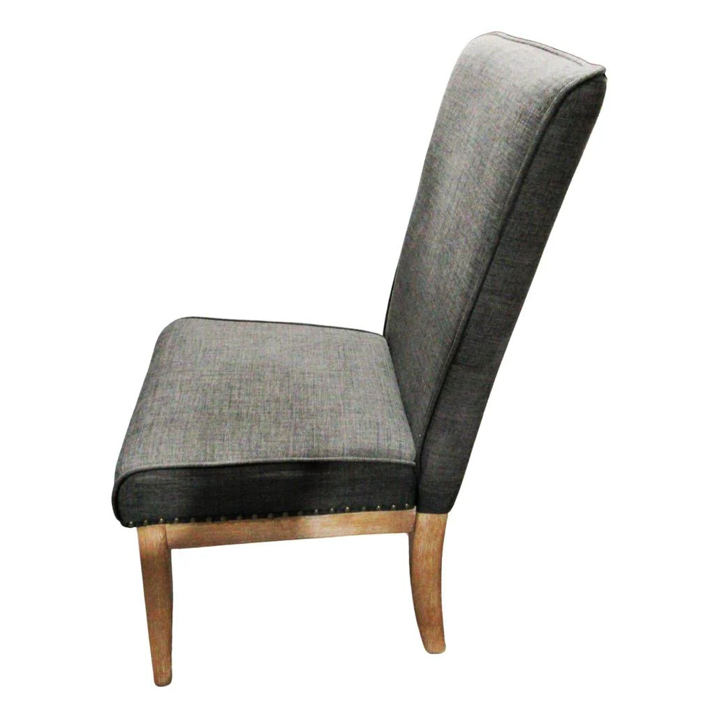 Upholstered Studded Dining Chairs Brown - Image 6