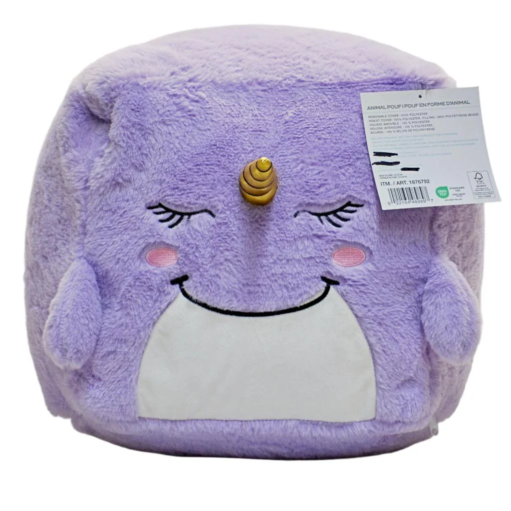 Urban Habitat Kids Cube Pouf - Purple Unicorn