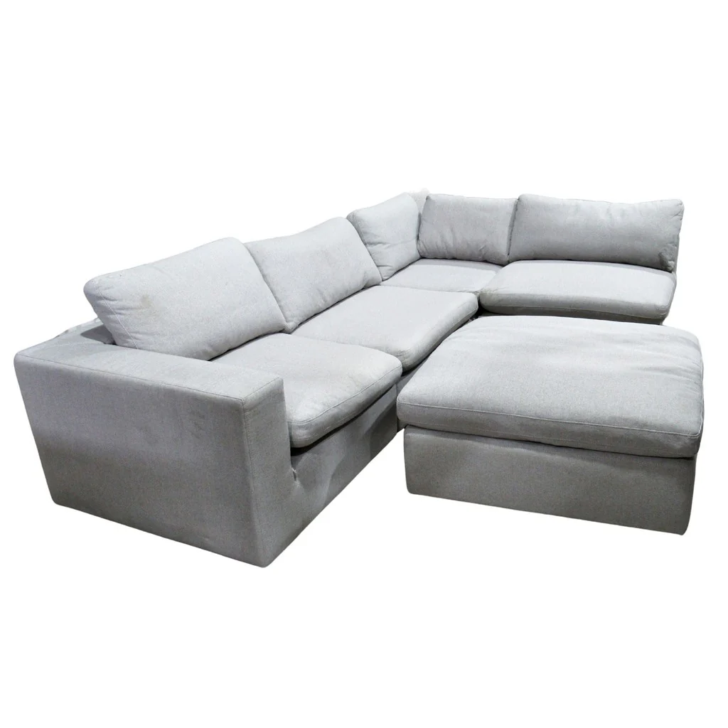 Urban Lounge 5-piece Fabric Sectional Light Grey - Image 2