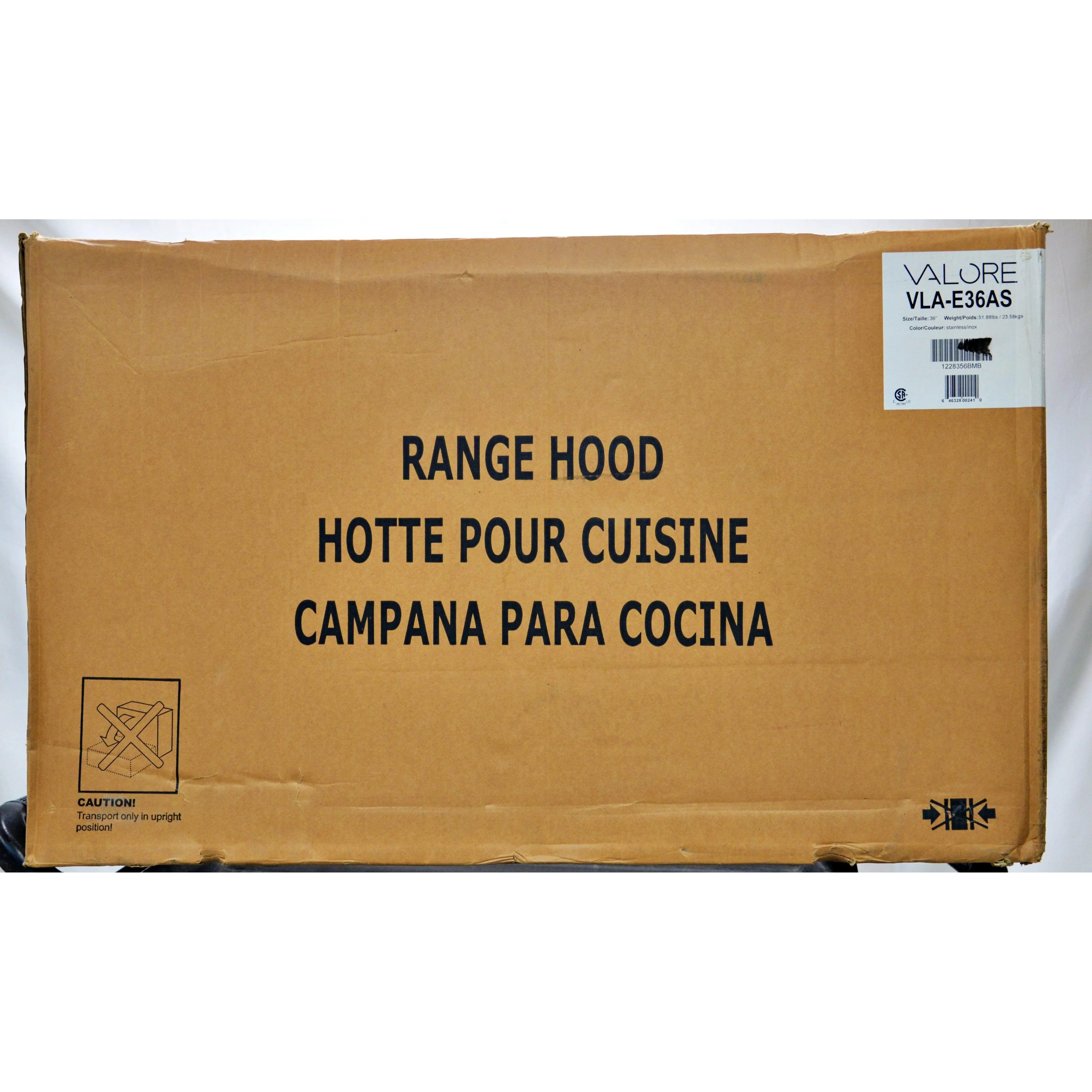 Valore Lateral Wall Range Hood VLA-E36AS Stainless 36" - Image 7