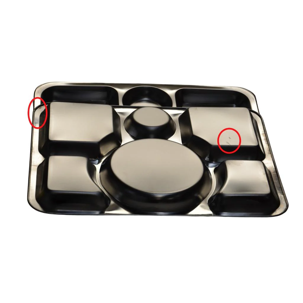 Verka Stainless Steel 6 Compartment Food Trays 4 Trays - Image 4