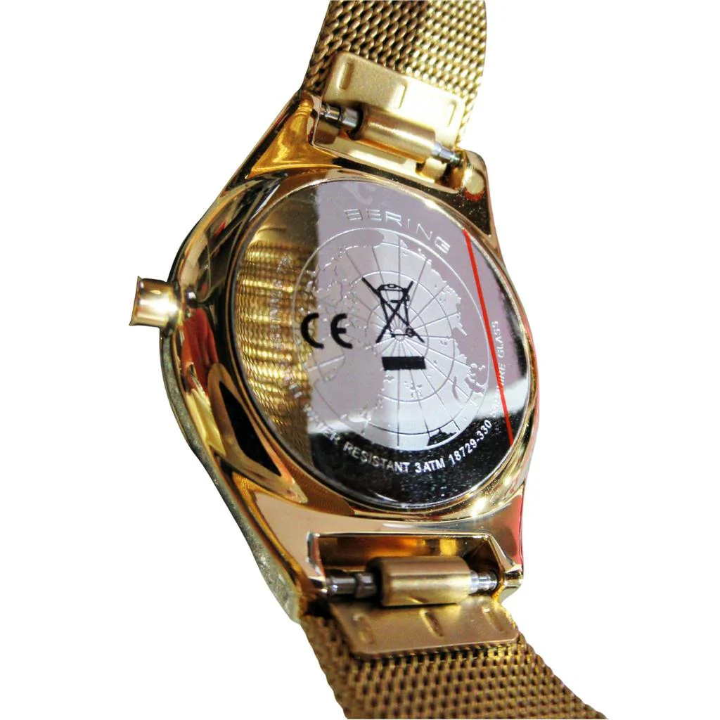 Bering Women's 11022-334 Gold Mesh Bracelet w/ White Dial Watch - Image 5