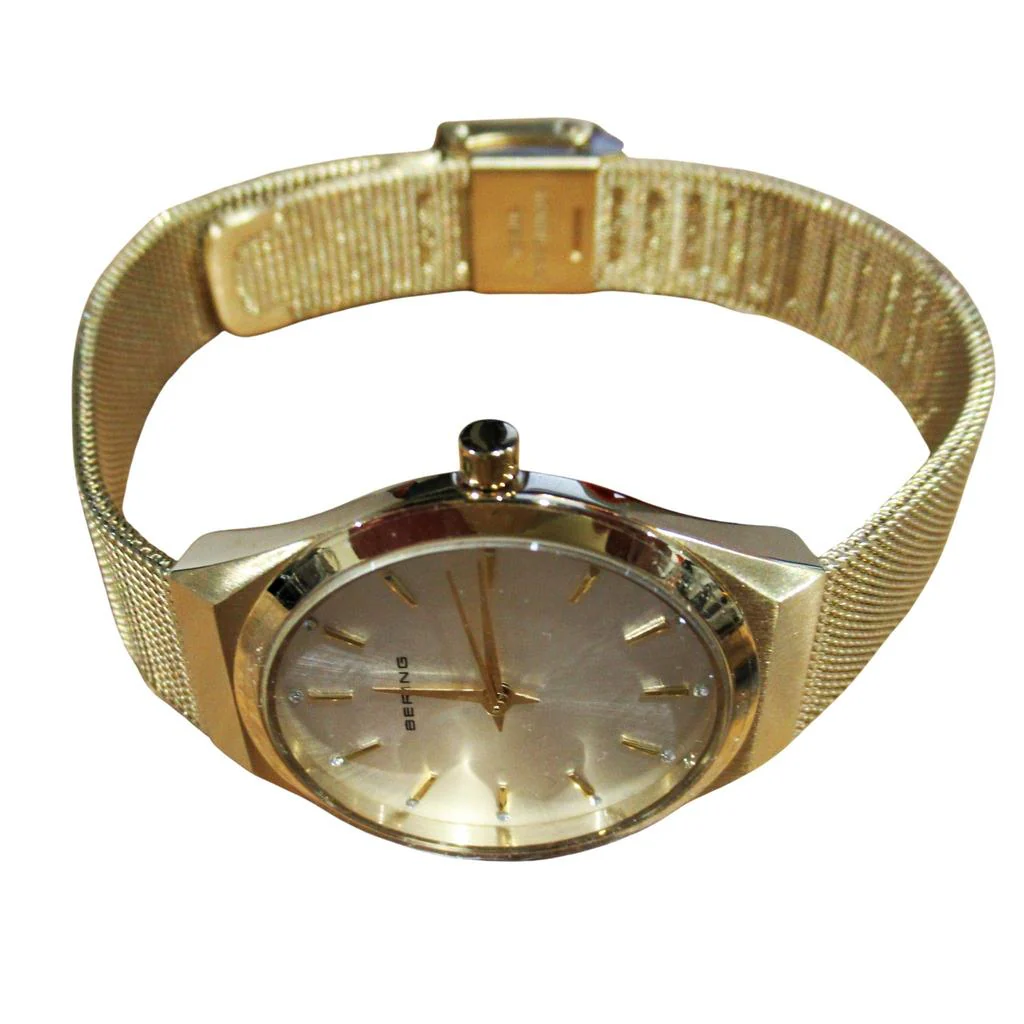 Bering Women's 11022-334 Gold Mesh Bracelet w/ White Dial Watch - Image 6