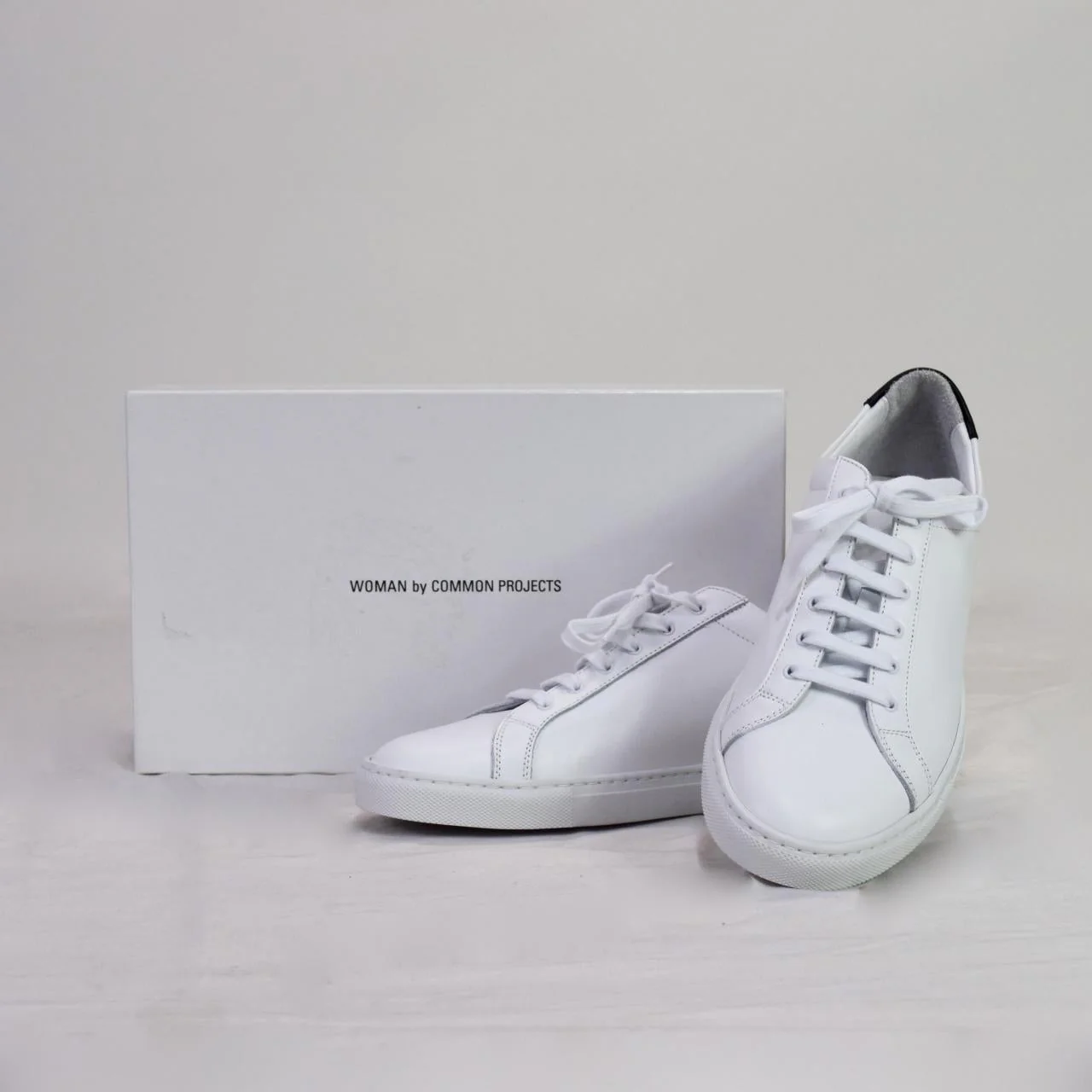 Woman by COMMON PROJECTS Retro Low Leather Sneakers White/Black 10 - Image 3