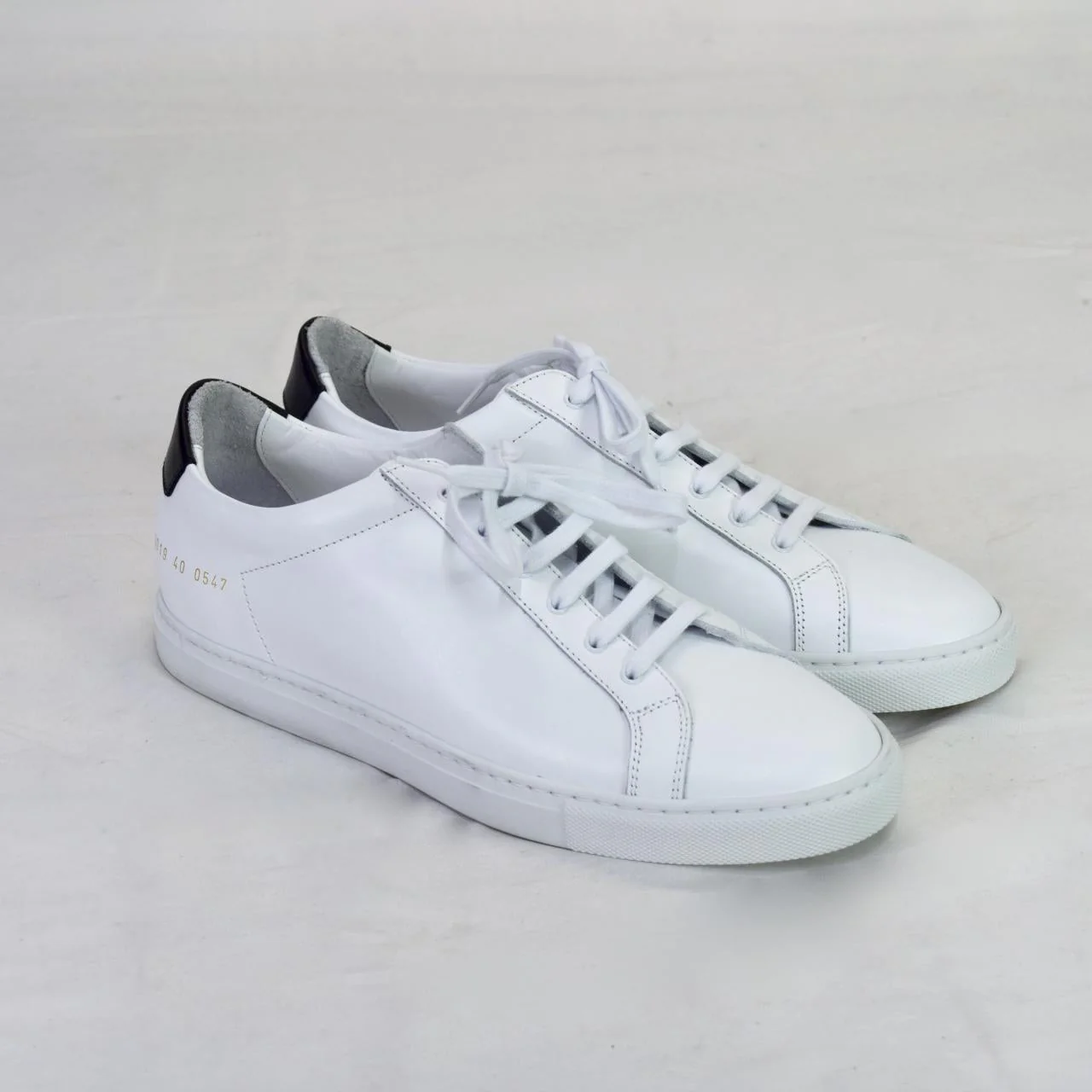 Woman by COMMON PROJECTS Retro Low Leather Sneakers White/Black 10 - Image 4