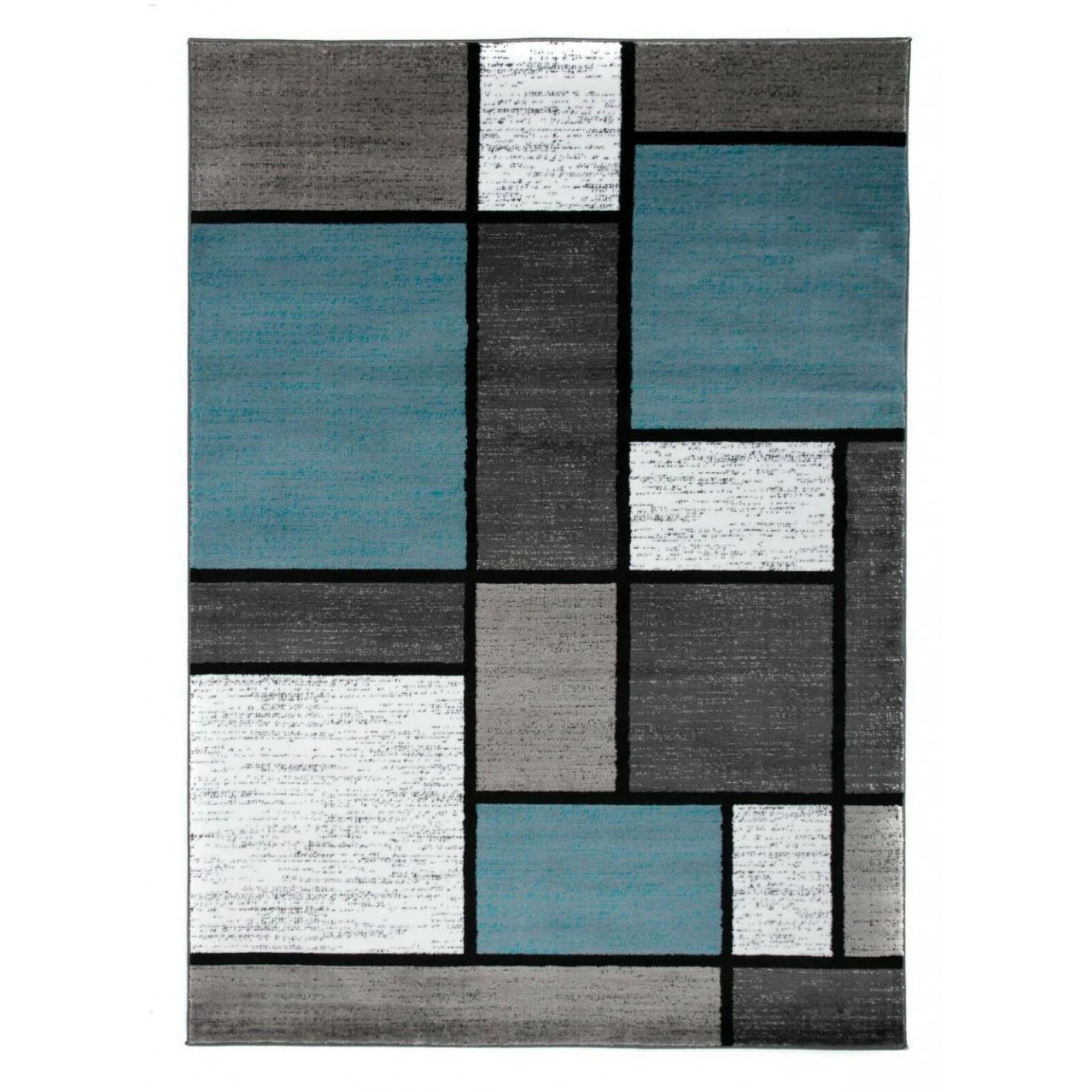 World Rug Gallery Alpine Collection Blue/Grey 3'3" x 5' Area Rug